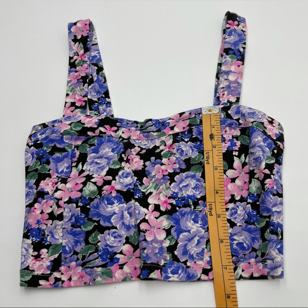 Forever 21 Purple Floral Crop Top Small - Picture 7 of 12